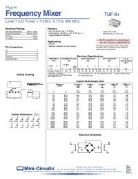 Datasheet TUF-3+ manufacturer Mini-Circuits